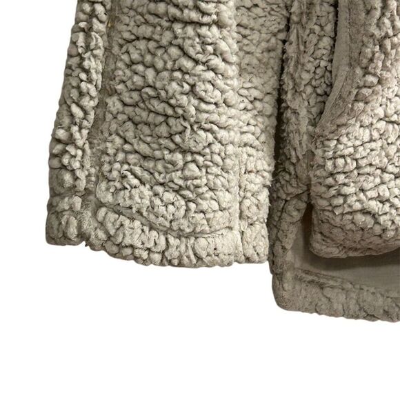 Elodie  Women's Gray Sherpa Fleece 1/4 Zip Pullover Jacket L - Picture 7 of 14